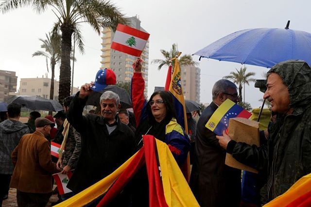 Mitin de solidaridad con Venezuela en el Líbano.
