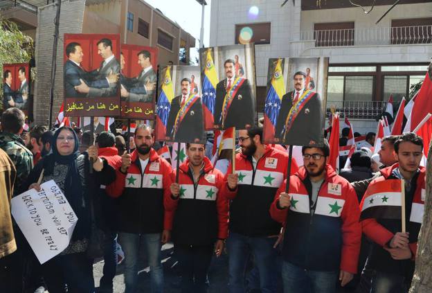 Manifestación en Siria a favor de Venezuela