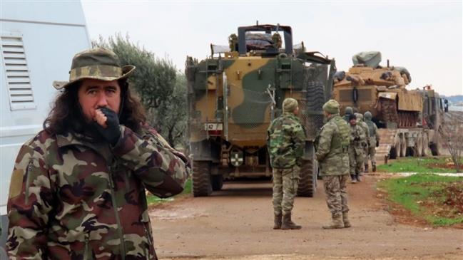 Soldados turcos y mercenarios sirios en Idleb
