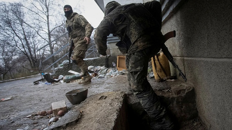 Soldados rusos en Soledar