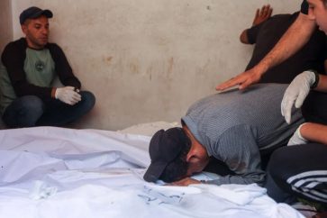 Cuerpos de palestinos muertos en Gaza