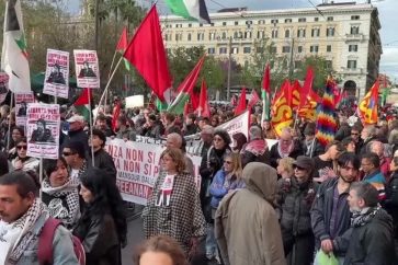 Manifestación en solidaridad con Palestina en Roma