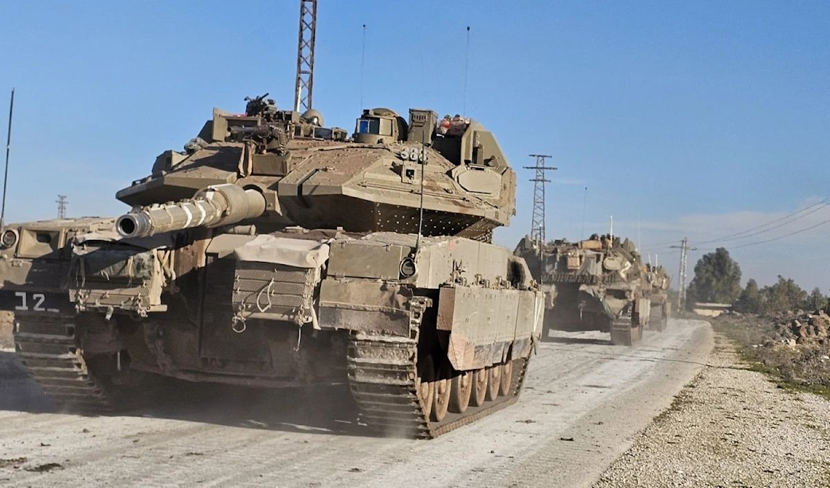 Tanque israelí en el sur de Siria