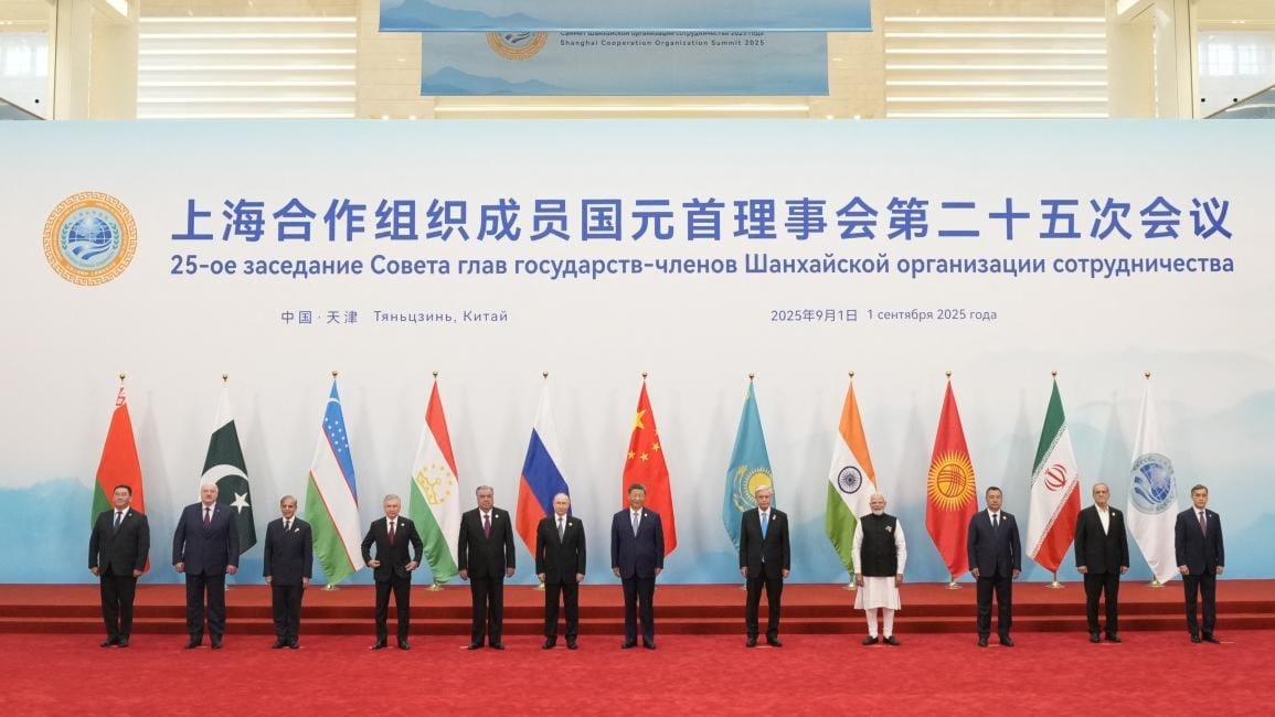 Foto final de la cumbre de la cumbre de Tianjin Organización de Cooperación de Shanghai