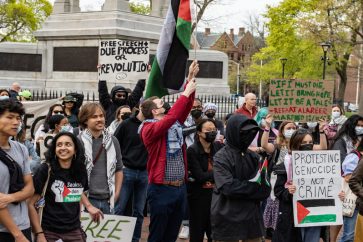 Manifestación en la Universidad de Cambridge por Palestina